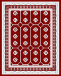 Crimson White Floral Arrangement Rug