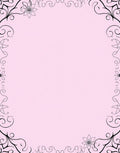Soft Pink Floral Scrollwork Frame Rug