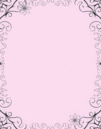 Soft Pink Floral Scrollwork Frame Rug