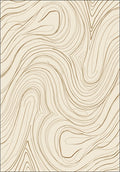 Cream and Gold Swirl Lines Rug