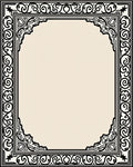 Ornate Black Filigree Corner Medallion Rug