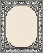 Ornate Black Filigree Corner Medallion Rug