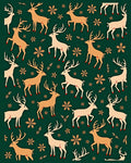 Golden Deer Snowflake Forest Rug