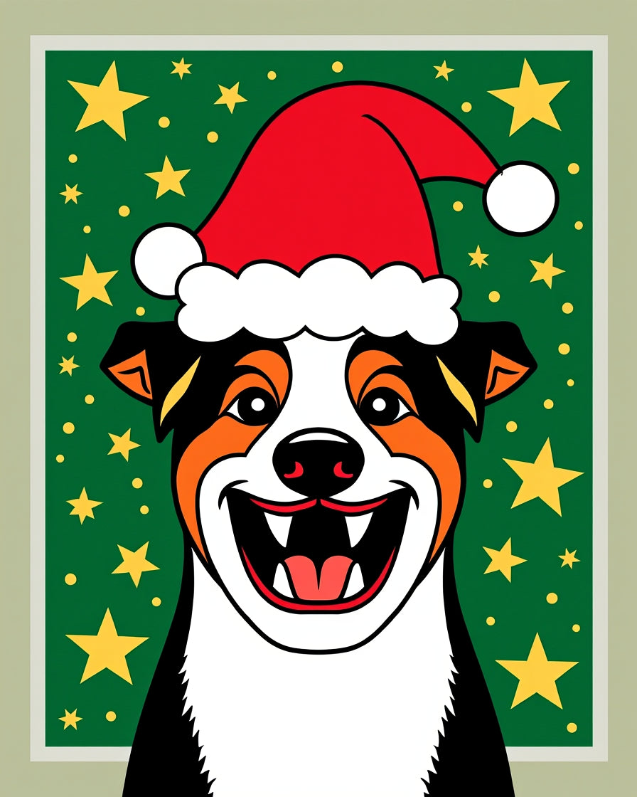 Jolly Dog Christmas Starry Night Rug