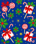 Red White Blue Christmas Lollipop Gift Rug