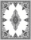 Black White Classic Filigree Diamond Rug