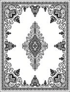 Black White Classic Filigree Diamond Rug