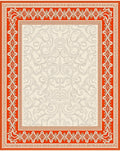 Crimson Ornate Border Swirl Medallion Rug