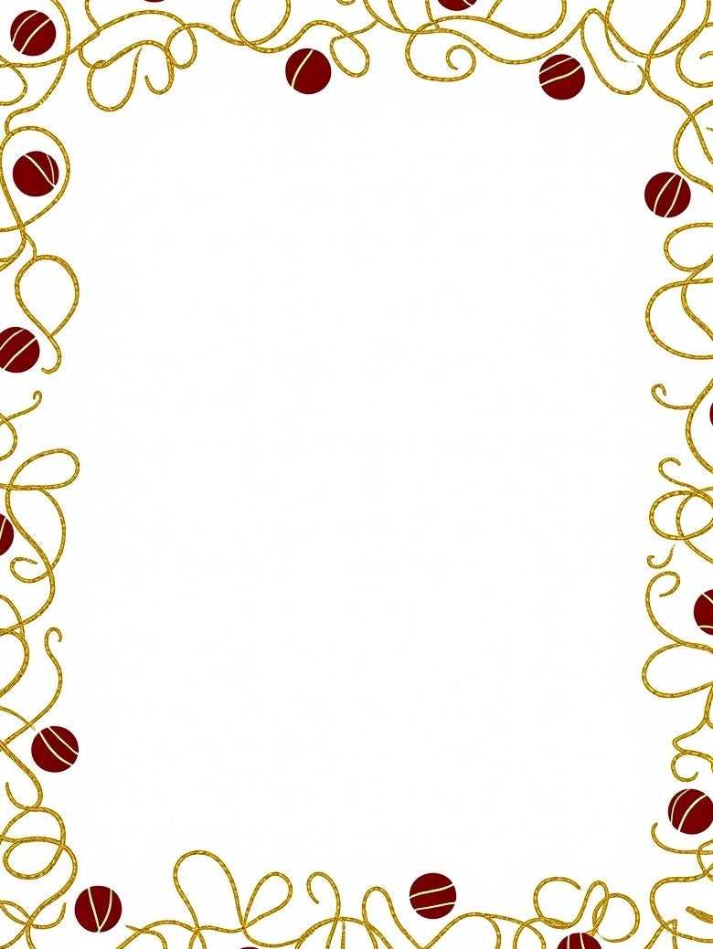Golden Swirl Red Orb Border Rug