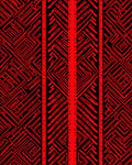 Bold Crimson Geometric Labyrinth Rug
