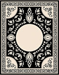 Black Ivory Ornamental Medallion Center Rug