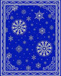 Winter Snowflakes Blue Scandinavian Rug