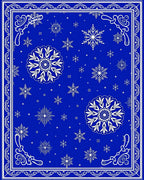 Winter Snowflakes Blue Scandinavian Rug