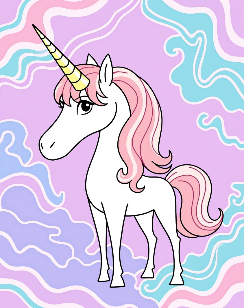 Pastel Pink Unicorn Swirls Rug