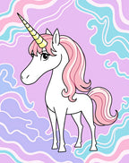 Pastel Pink Unicorn Swirls Rug