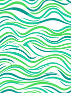 Jade And Emerald Wavy Stripes Rug