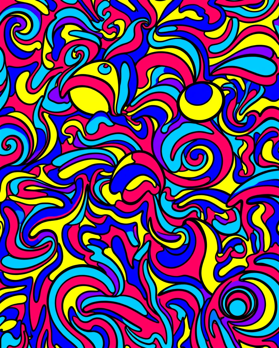 Vibrant Psychedelic Swirls Rug