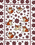 Playful Orange Tabby Cats Floral Rug