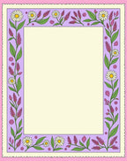 Lavender Floral Daisy Border Rug
