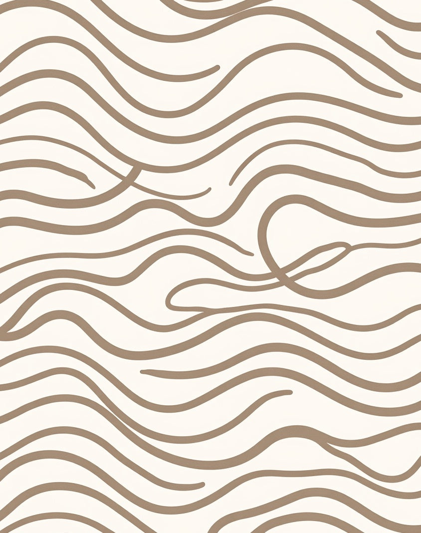 Earthy Cream Wavy Stripe Organic Rug