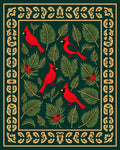 Red Cardinal Forest Border Rug