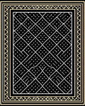 Black White Diamond Lattice Border Rug