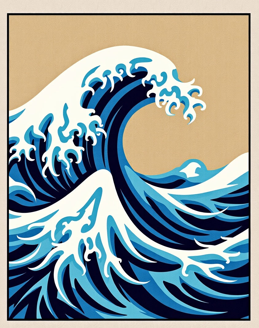 Dramatic Blue Wave Cresting Ocean Rug