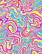 Vibrant Swirl Abstract Color Ribbons Rug