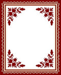 Rich Red Floral Corner Border Rug