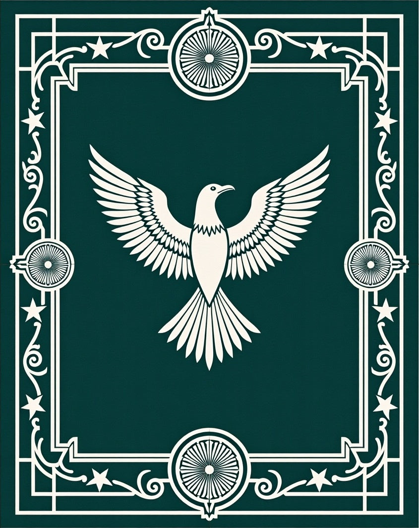 Emerald Majestic Eagle Frame Rug