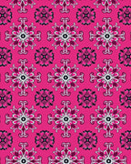 Hot Pink Floral Symmetry Rug