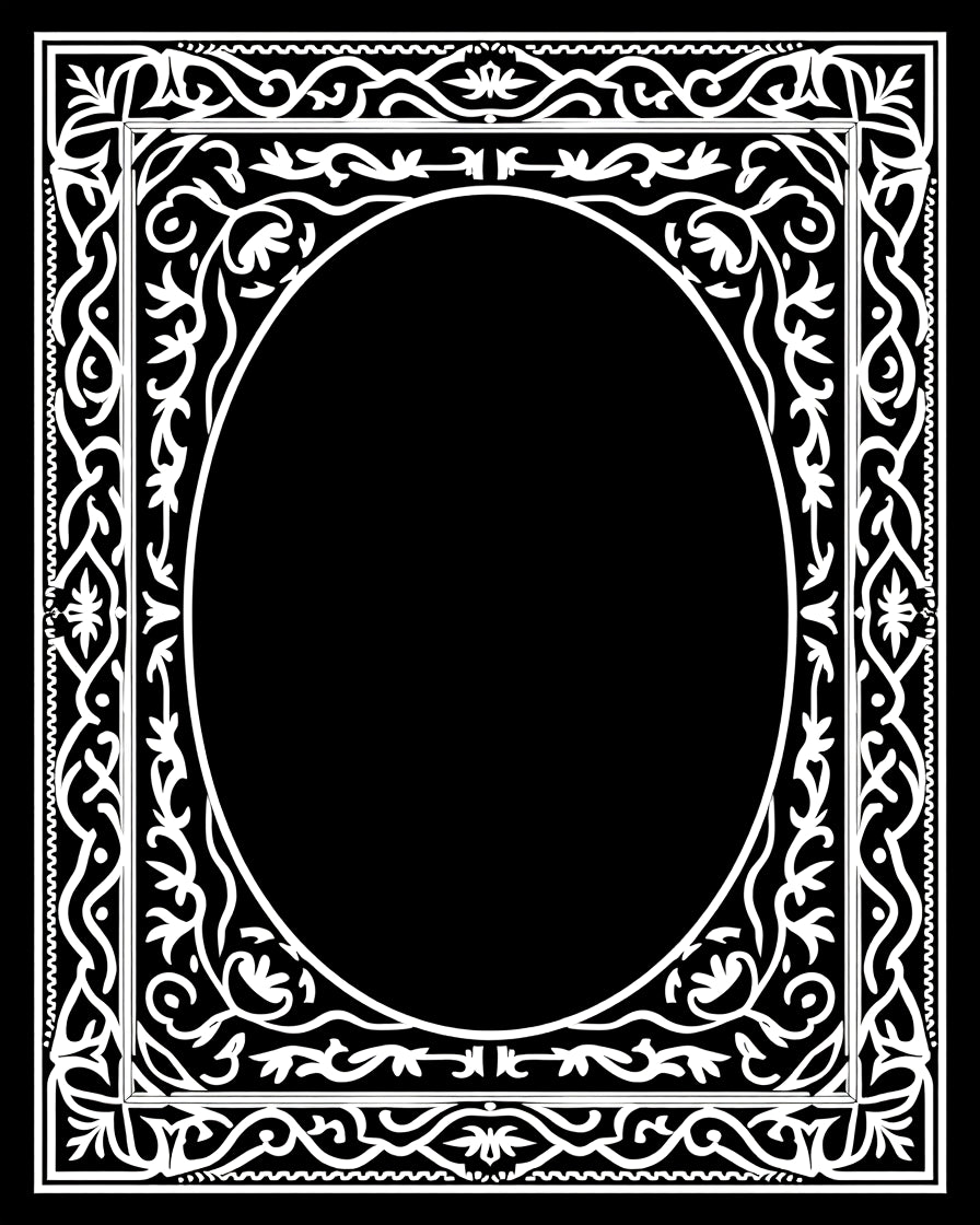Classic White Floral Oval Frame Rug