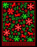 Red Green Feline Floral Medallion Rug