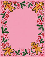 Gingerbread Man Pink Garland Rug