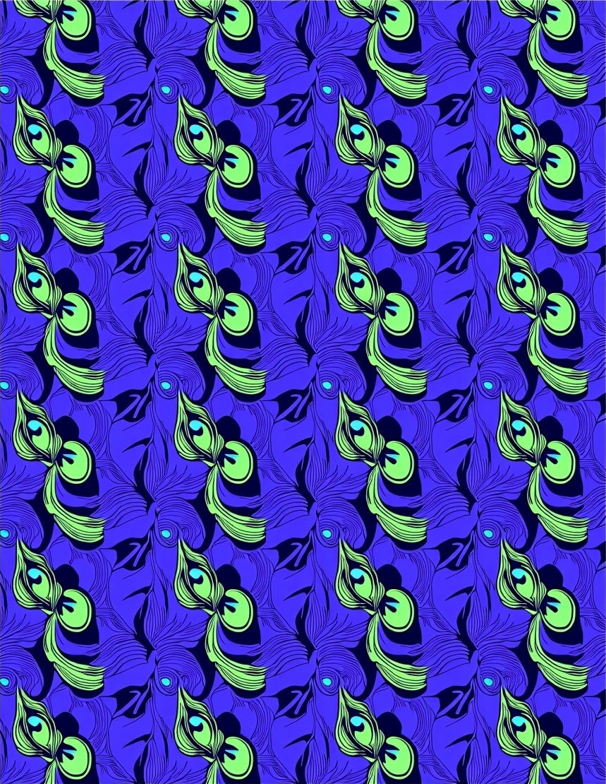Vibrant Blue Green Peacock Feather Art Rug