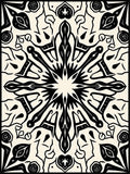 Black Cream Intricate Medallion Mandala Rug