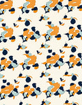 Abstract Orange Blue Navy Organic Shapes Rug