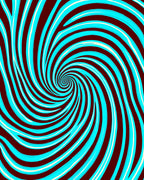 Turquoise White Swirl Spiral Abstract Rug
