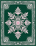 Forest Green Petal Snowflake Medallion Rug