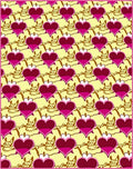 Pink Heart Yellow Chain Repeats Rug