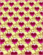 Pink Heart Yellow Chain Repeats Rug