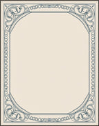 Art Nouveau Cream Navy Swirl Frame Rug