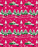 Christmas Trees Trucks Holiday Border Rug