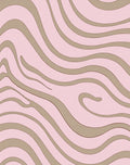 Soft Pink Beige Wavy Stripe Rug