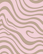 Soft Pink Beige Wavy Stripe Rug