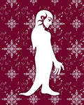 Crimson White Snowflake Figure Allegory Rug