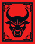 Bold Black Bull Head Minimalist Rug