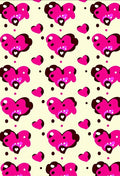 Hot Pink Layered Heart Scatter Rug