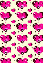Hot Pink Layered Heart Scatter Rug