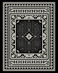 Black Geometric Floral Medallion Border Rug